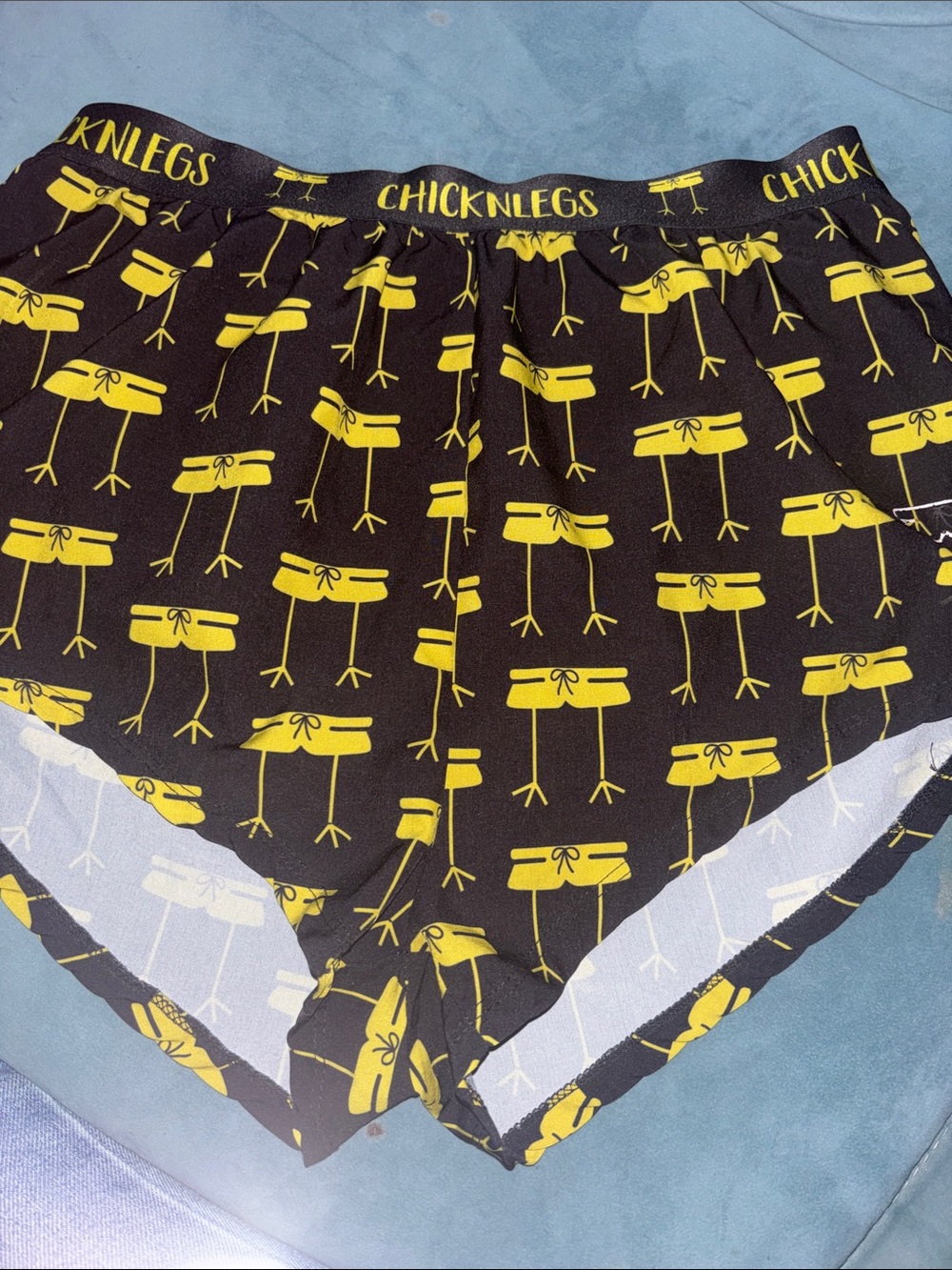 CHICKNLEGS Men’s Black & Yellow Athletic Shorts